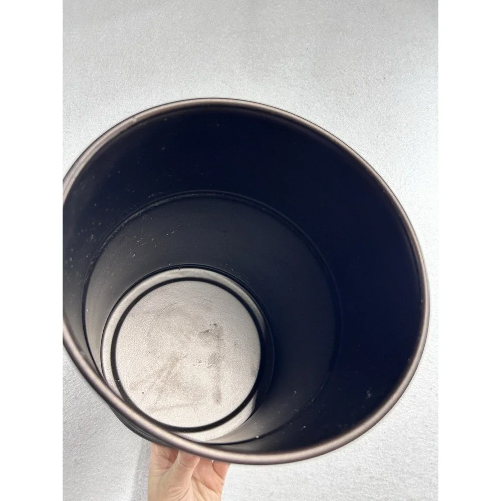 Metal Canister Dark Brown 10 x 8 Inches